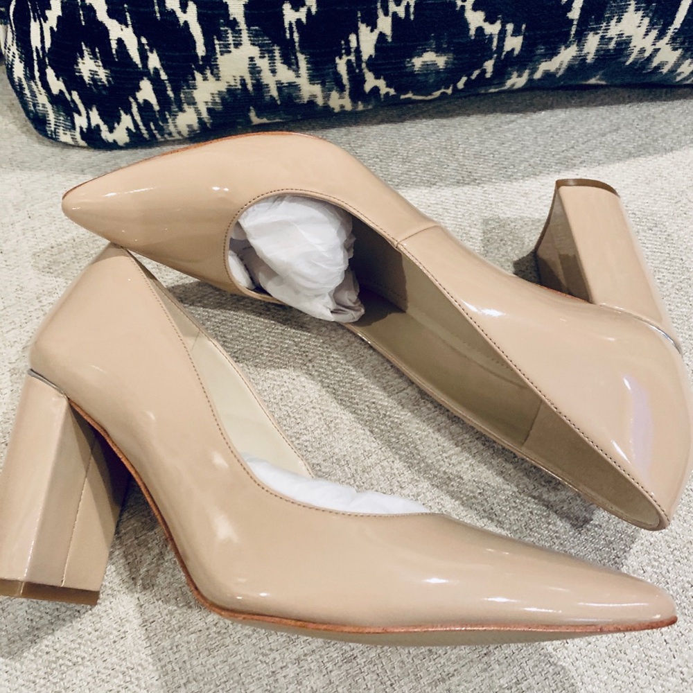 Nude patent leather Marc Fisher heels
